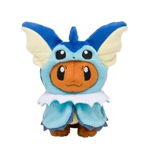 Pokemon Eevee Plush with Vaporeon Costume Hoodie – 20cm Collectible Toy, Cute